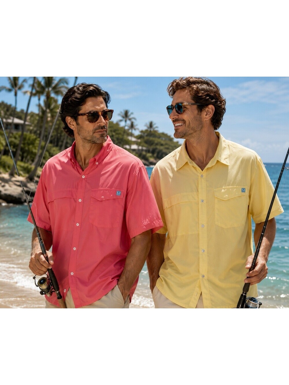 2 HUK Men’s Performance Fishing Tide Point Short Sleeve Shirt Set Of 2
